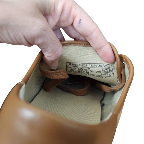 VIONIC JEROME MENS 11.5 CASUAL SNEAKERS TAN LEATHER SUEDE Y2K BOWLING 2000s - Picture 10 of 11